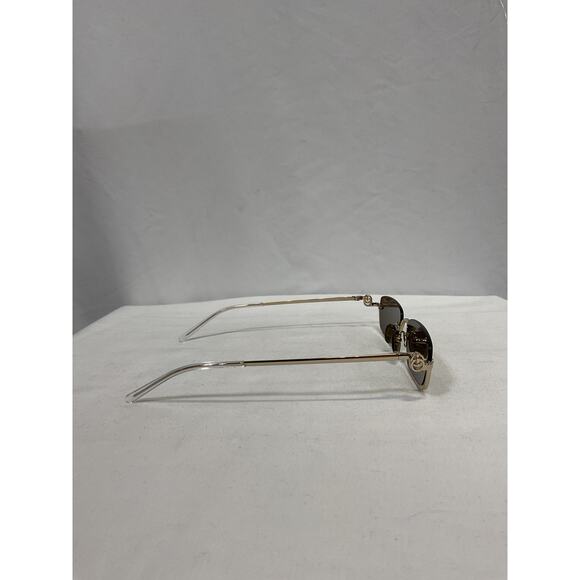 Gucci 'Gg' Gold Upside Down Rectangular Sunglasses Size OS - Picture 3 of 5